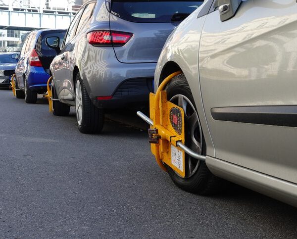 Row of parked cars showing the environment where anti-theft devices for cars are essential.