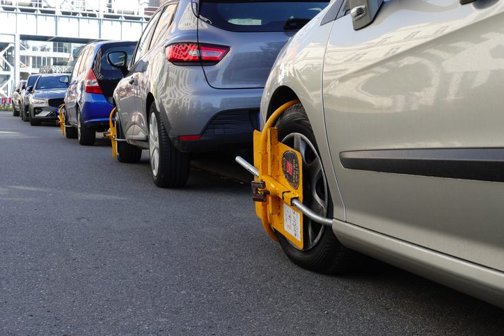 Row of parked cars showing the environment where anti-theft devices for cars are essential.